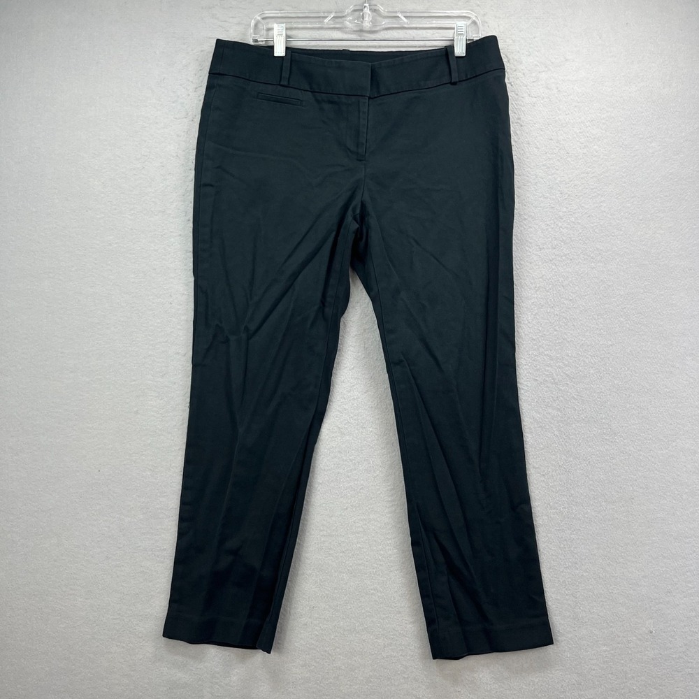 LOFT Marisa Pants Women 10 Black Ankle Stretch Career Office Career Professional